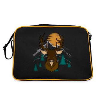 Bois de cerf rouge avec des bois de cerf - Sac Retro - noir/or - Dos