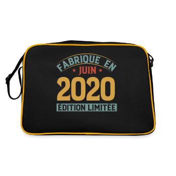 Fabriqué En Juin 2020 Anniversaire Cadeau Vintage - Sac Retro - noir/or - Dos