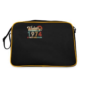 Vintage Year 1974 Anniversary 49 Years Gift Idea - Retro Bag - black/gold - Back