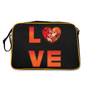 Chat Ours Petit Panda Amour - Sac Retro - noir/or - Dos