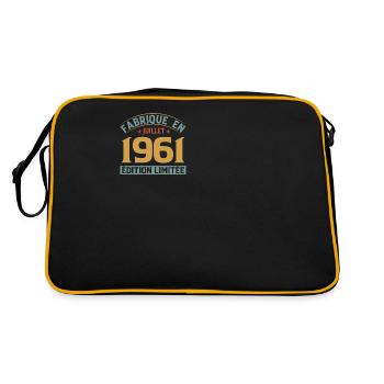 Fabriqué En Juillet 1961 Anniversaire Vintage 1961 - Sac Retro - noir/or - Dos