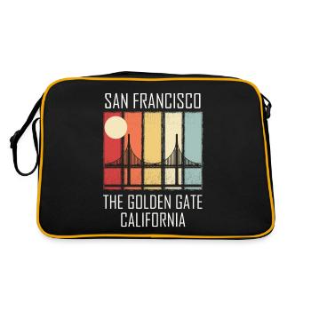 San Francisco Golden Gate Bridge Californie - Sac Retro - noir/or - Dos