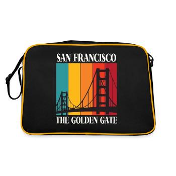 San Francisco Golden Gate Bridge Californie - Sac Retro - noir/or - Dos