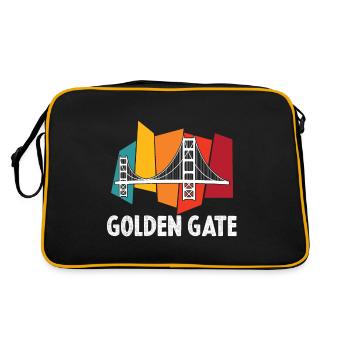 Golden Gate San Francisco Californie - Sac Retro - noir/or - Dos