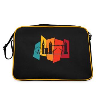Big Ben Tower Bridge Westminster London England - Retro Bag - black/gold - Back