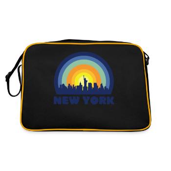 New York City Statue de la Liberté Skyline Big Apple - Sac Retro - noir/or - Dos