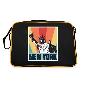Statue de la Liberté New York Liberty Island Big Apple - Sac Retro - noir/or - Dos