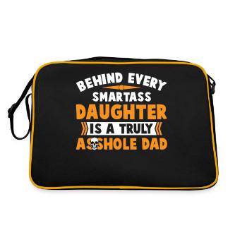 Smartass Daughter Is A Truly Asshole Dad - Retro Bag - black/gold - Back