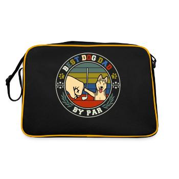 Meilleur chien papa par par - Sac Retro - noir/or - Dos