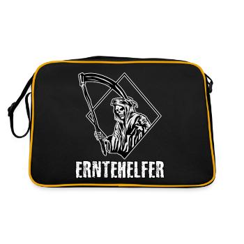 Sensenmann Erntehelfer Grim Reaper - Retro Tasche - Schwarz/Gold - Hinten