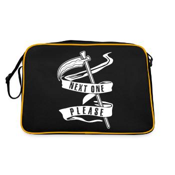 Sensenmann Next one Please Grim Reaper - Retro Tasche - Schwarz/Gold - Hinten