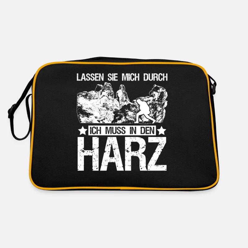 Harz Harzer Brocken - Retro Tasche - Schwarz/Gold