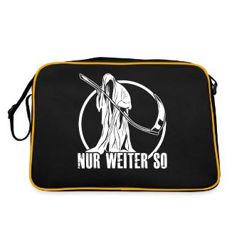 Sensenmann Menschenhasser Grim Reaper - Retro Tasche - Schwarz/Gold - Hinten