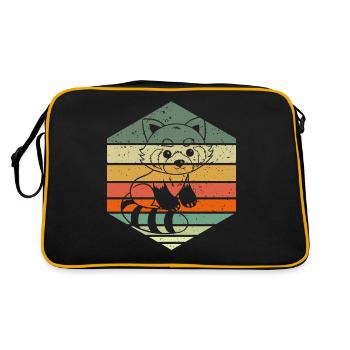 Chat Ours Petit Panda Rétro - Sac Retro - noir/or - Dos