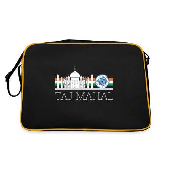 Taj Mahal Tourist Asie Inde - Sac Retro - noir/or - Dos