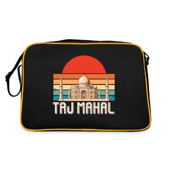 Taj Mahal Sunrise Palace Retro Inde Asie du Sud - Sac Retro - noir/or - Dos