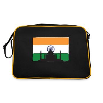 Drapeau de l’Inde Taj Mahal Palace Mausolée Asie du Sud - Sac Retro - noir/or - Dos