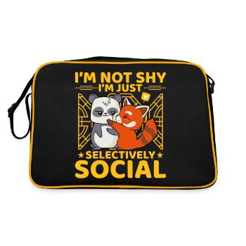 Je ne suis pas timide, je suis juste selevtivement Social - Sac Retro - noir/or - Dos
