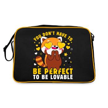 You don't have to be perfect to be Lovable - Retro Bag - black/gold - Back