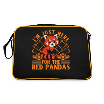 Je suis juste ici pour les pandas roux - Sac Retro - noir/or - Dos