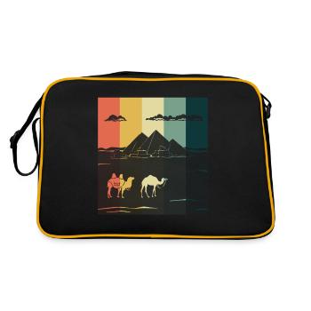 Camel Gizeh Pyramide Egypte Sphinx Anubis - Sac Retro - noir/or - Dos