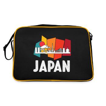 Japon Skyline Tokyo Mountains Asie - Sac Retro - noir/or - Dos