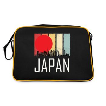 Japon Skyline Tokyo Temple Lever de soleil - Sac Retro - noir/or - Dos