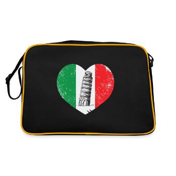 Pisa Italy Heart Leaning Tower Tuscany Florence - Retro Bag - black/gold - Back