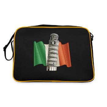 Leaning Tower of Pisa Italy Flag Tuscany - Retro Bag - black/gold - Back