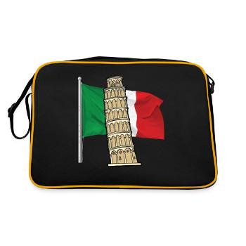 Italy flag with leaning tower of Pisa - Retro Bag - black/gold - Back