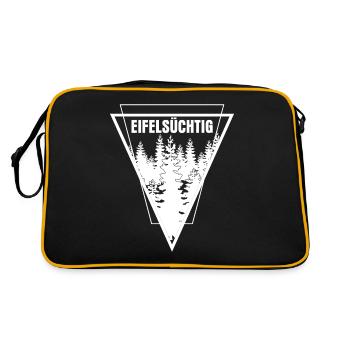 Eifel Eifelsüchtig Wandern Berge Eifler - Retro Tasche - Schwarz/Gold - Hinten
