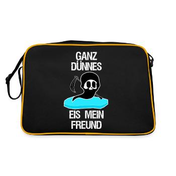 Sensenmann Ganz dünnes Eis Grim Reaper - Retro Tasche - Schwarz/Gold - Hinten