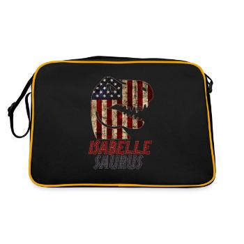 Patriotic Isabelle Dinosaur Isabellesaurus - Retro Bag - black/gold - Back