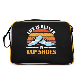 Life is better in tap shoes Tap dance Ste - Retro Bag - black/gold - Back