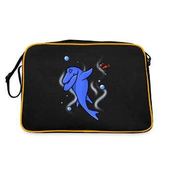 Mosasaurus Dabbing - Retro Bag - black/gold - Back