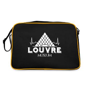 Louvre Museum Herzschlag Paris Kunst Frankreich - Retro Tasche - Schwarz/Gold - Hinten