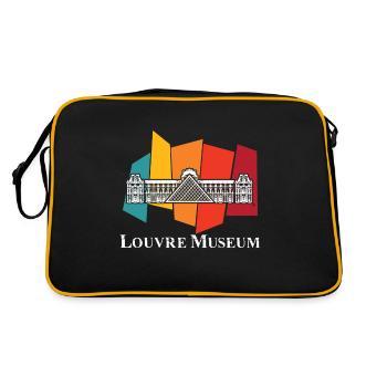 Louvre Museum Paris Retro Skyline Frankreich Kunst - Retro Tasche - Schwarz/Gold - Hinten