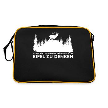 Eifel Eifeler Wandern Berge Eifler - Retro Tasche - Schwarz/Gold - Hinten