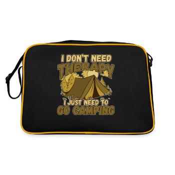 Ich brauche keine Therapie ich muss campen gehen - Retro Tasche - Schwarz/Gold - Hinten