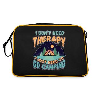 Ich brauche keine Therapie ich muss campen gehen - Retro Tasche - Schwarz/Gold - Hinten