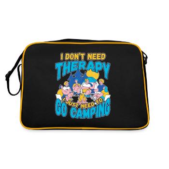Ich brauche keine Therapie ich muss campen gehen - Retro Tasche - Schwarz/Gold - Hinten