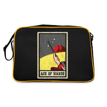 Ass der Stäbe Tarotkarte Schamane Wahrsagerei - Retro Tasche - Schwarz/Gold - Hinten