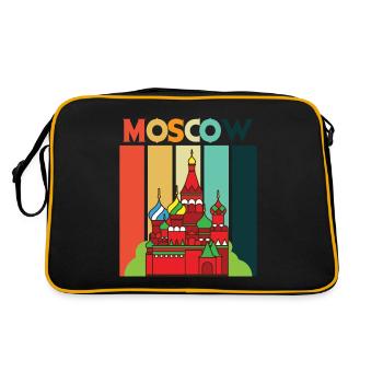 Moskau Retro Kathedrale Russland - Retro Tasche - Schwarz/Gold - Hinten