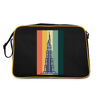 Burj Khalifa Dubai Retro Émirats Arabes Unis - Sac Retro - noir/or - Dos
