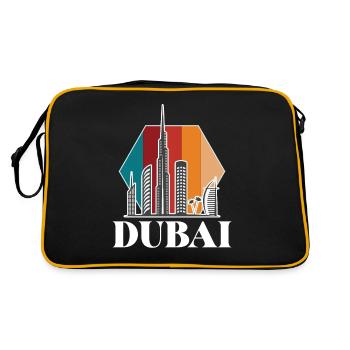 Dubai Skyline Burj Khalifa Emirates Rétro EAU - Sac Retro - noir/or - Dos