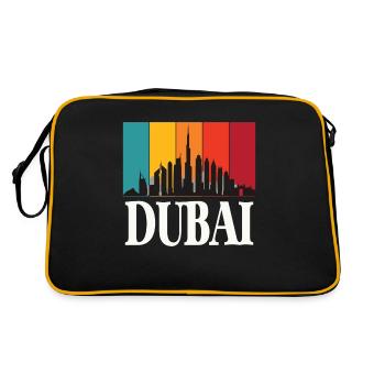 Skyline Dubai Burj Khalifa Emirates Rétro EAU - Sac Retro - noir/or - Dos