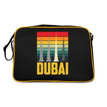 Dubaï Gratte-ciel Burj Khalifa Retro UAE - Sac Retro - noir/or - Dos
