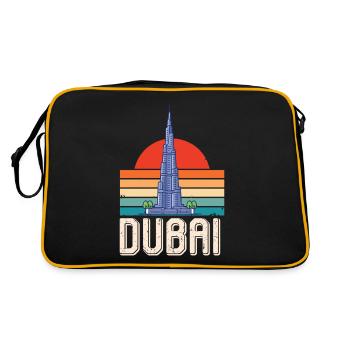 Dubai Sunrise Burj Khalifa Émirats arabes unis Moyen-Orient - Sac Retro - noir/or - Dos