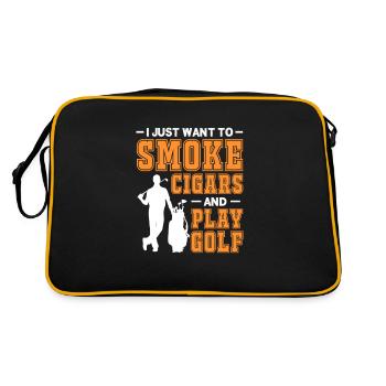 Cigar Golf Smoking Cigars Smoking Gift - Retro Bag - black/gold - Back