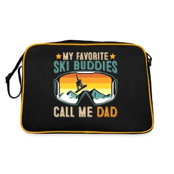 Ski Buddies Call Me Dad - Retro Tasche - Schwarz/Gold - Hinten